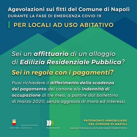 Agevolazioni sui fitti del Comune di Napoli per locali ad uso abitativo